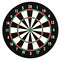YAL NY Dartboard (14" Diameter) with 6 Metal Tip Darts 3 Red and 3 Green